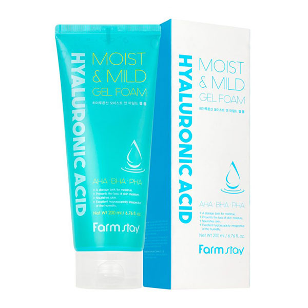 Пенка для лица очищающая с гиалуроновой кислотой и АНА,ВНА кислотами 200 мл