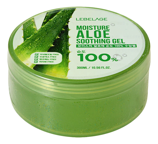 Гель для лица и тела с экстрактом алоэ LEBELAGE MOISTURE ALOE 100%, 300 мл