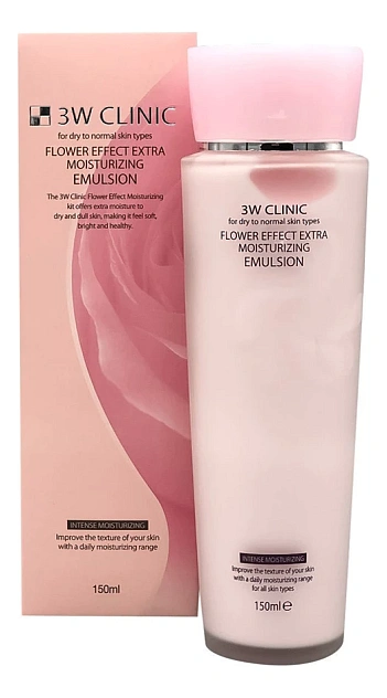 Эмульсия для лица с экстрактом цветов 3W FLOWER EFFECT EXTRA MOISTURIZING EMULSION