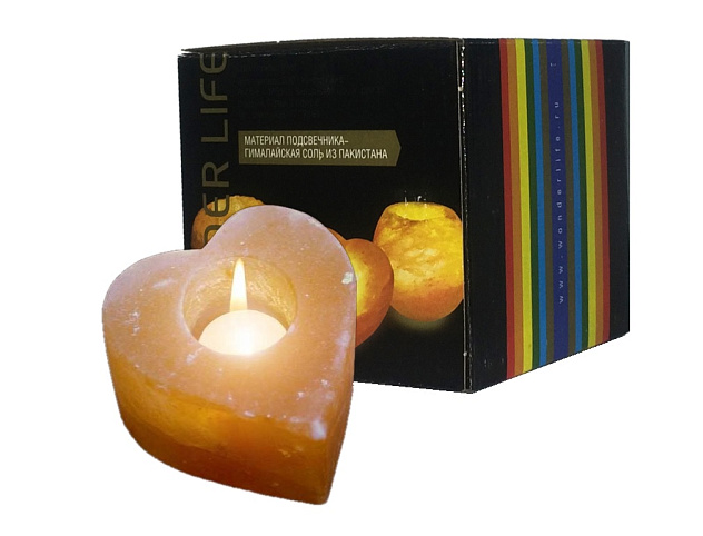 Лампа солевая Wonder Life "ПОДСВЕЧНИК СЕРДЦЕ"